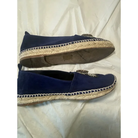 Anya Hindmarch Navy Espadrilles Size 37 Leather Suede - Picture 5 of 14